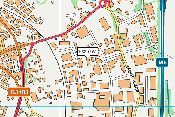 EX2 7LW map - OS VectorMap District (Ordnance Survey)