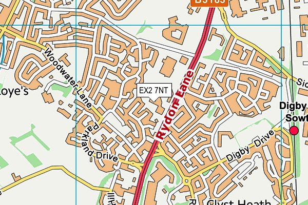 EX2 7NT map - OS VectorMap District (Ordnance Survey)