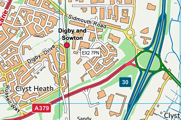 EX2 7PN map - OS VectorMap District (Ordnance Survey)