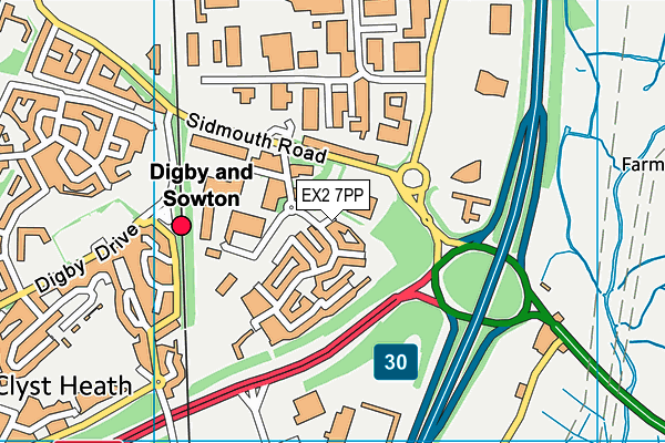 EX2 7PP map - OS VectorMap District (Ordnance Survey)