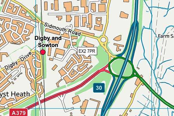 EX2 7PR map - OS VectorMap District (Ordnance Survey)