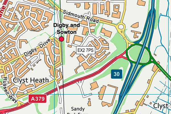 EX2 7PS map - OS VectorMap District (Ordnance Survey)