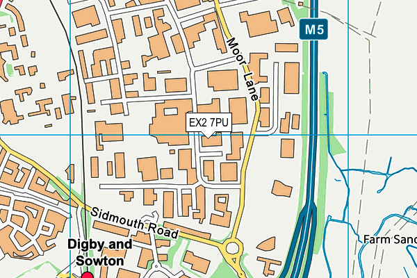 EX2 7PU map - OS VectorMap District (Ordnance Survey)