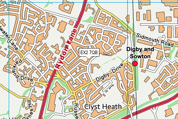 EX2 7QB map - OS VectorMap District (Ordnance Survey)