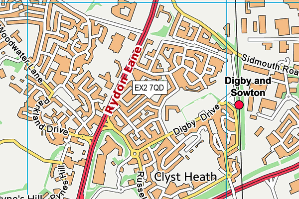 EX2 7QD map - OS VectorMap District (Ordnance Survey)