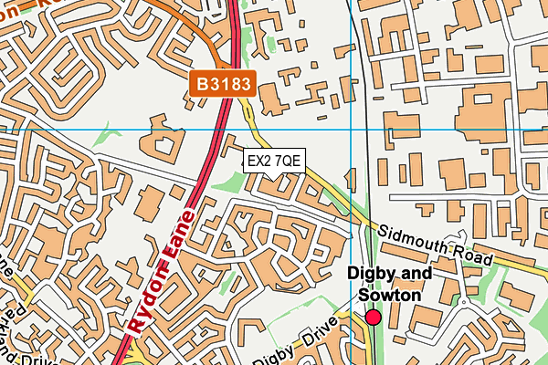 EX2 7QE map - OS VectorMap District (Ordnance Survey)