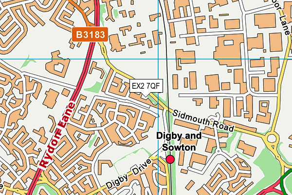 EX2 7QF map - OS VectorMap District (Ordnance Survey)