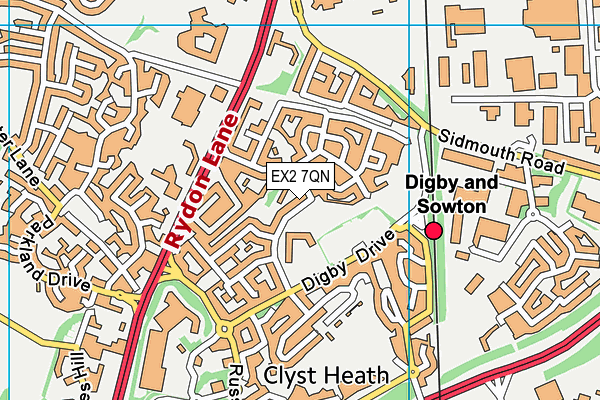 EX2 7QN map - OS VectorMap District (Ordnance Survey)