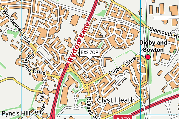 EX2 7QP map - OS VectorMap District (Ordnance Survey)