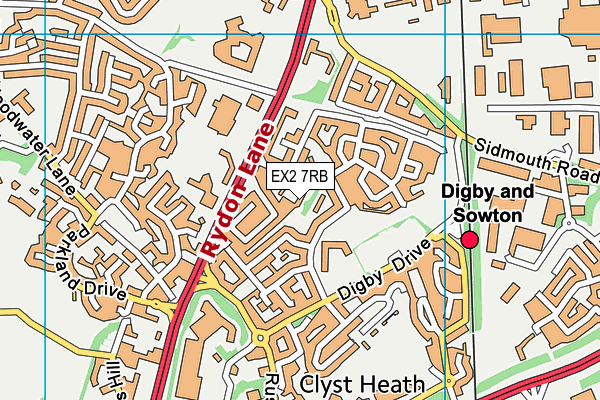 EX2 7RB map - OS VectorMap District (Ordnance Survey)