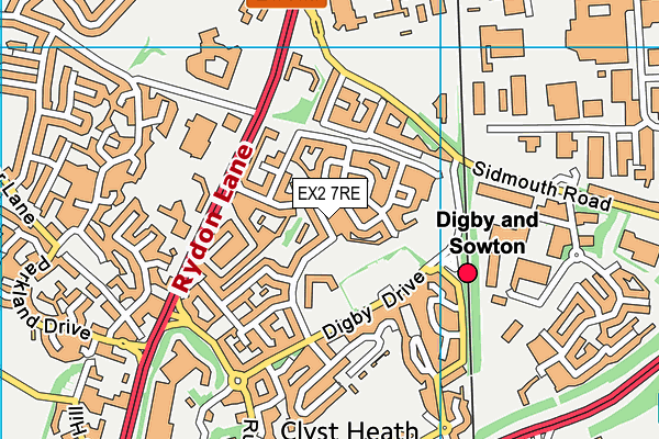 EX2 7RE map - OS VectorMap District (Ordnance Survey)