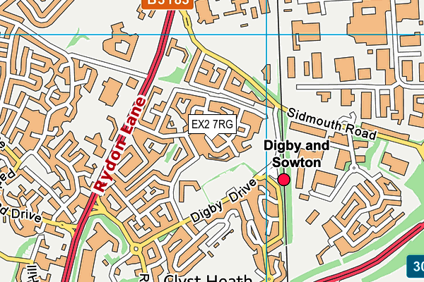 EX2 7RG map - OS VectorMap District (Ordnance Survey)