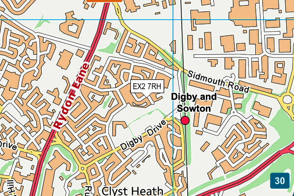 EX2 7RH map - OS VectorMap District (Ordnance Survey)