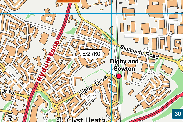 EX2 7RQ map - OS VectorMap District (Ordnance Survey)