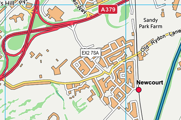 EX2 7SA map - OS VectorMap District (Ordnance Survey)