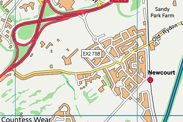 EX2 7SB map - OS VectorMap District (Ordnance Survey)