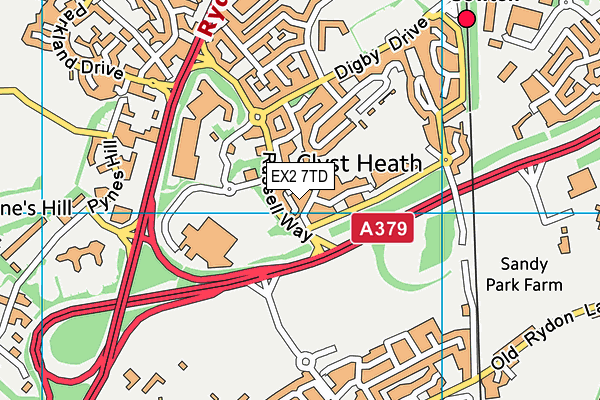 EX2 7TD map - OS VectorMap District (Ordnance Survey)