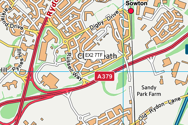 EX2 7TF map - OS VectorMap District (Ordnance Survey)