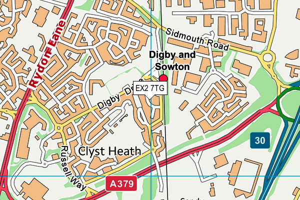 EX2 7TG map - OS VectorMap District (Ordnance Survey)