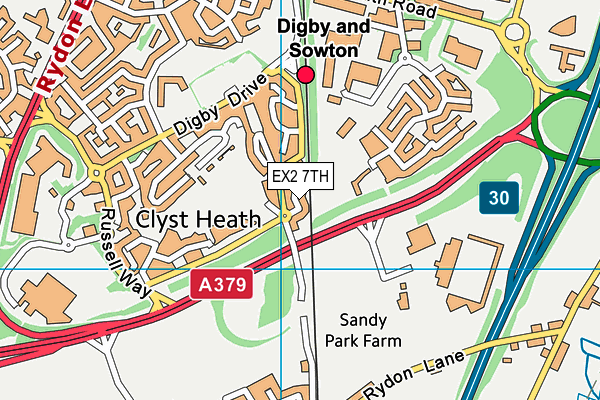 EX2 7TH map - OS VectorMap District (Ordnance Survey)