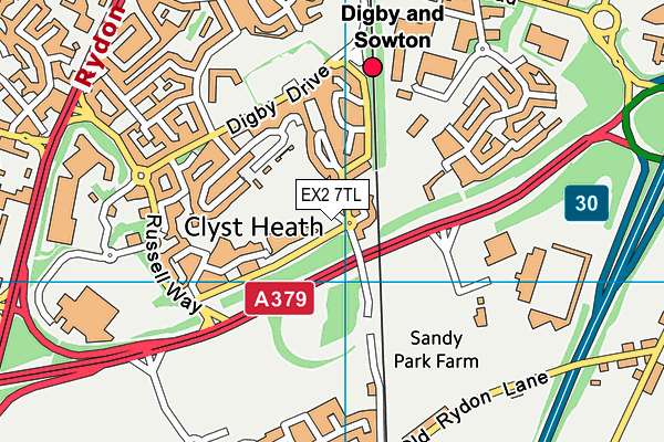 EX2 7TL map - OS VectorMap District (Ordnance Survey)