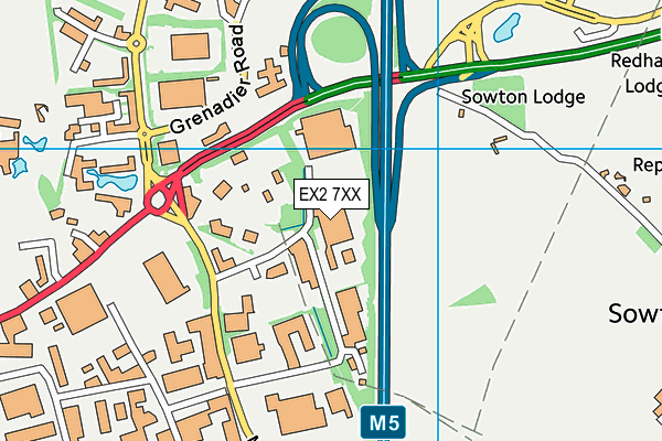 EX2 7XX map - OS VectorMap District (Ordnance Survey)