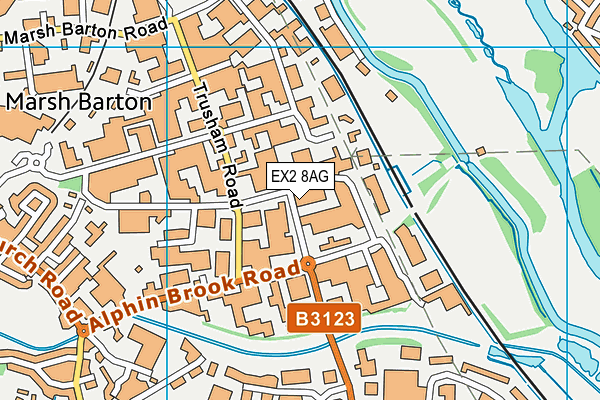 EX2 8AG map - OS VectorMap District (Ordnance Survey)