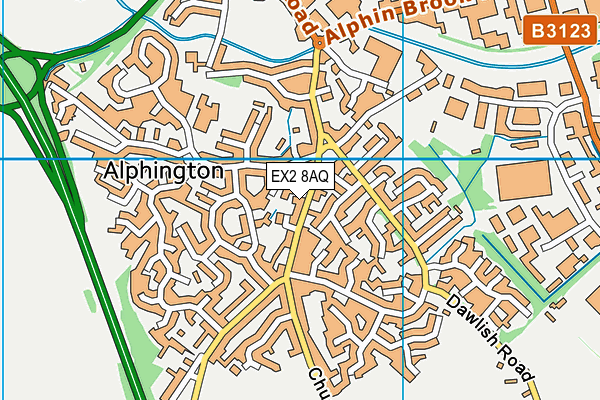 EX2 8AQ map - OS VectorMap District (Ordnance Survey)