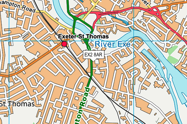 EX2 8AR map - OS VectorMap District (Ordnance Survey)