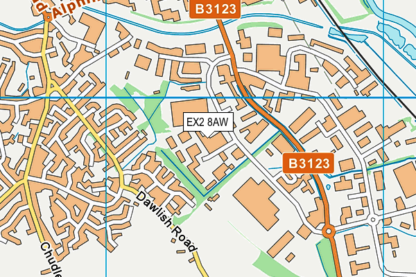 EX2 8AW map - OS VectorMap District (Ordnance Survey)