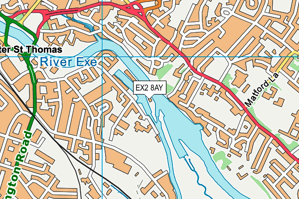 EX2 8AY map - OS VectorMap District (Ordnance Survey)