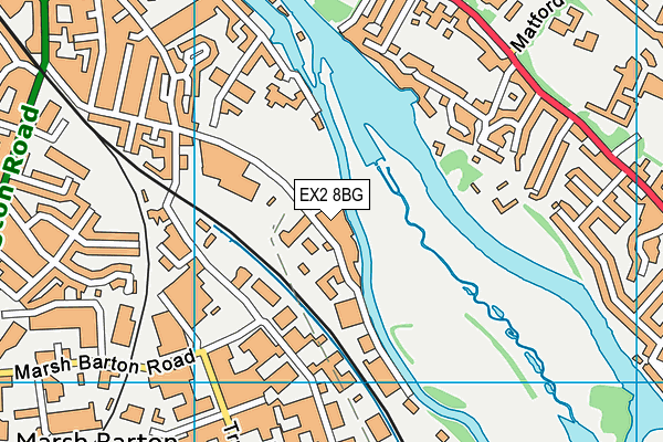 EX2 8BG map - OS VectorMap District (Ordnance Survey)