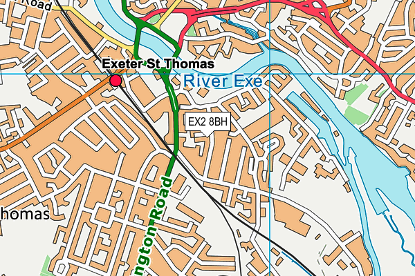 EX2 8BH map - OS VectorMap District (Ordnance Survey)
