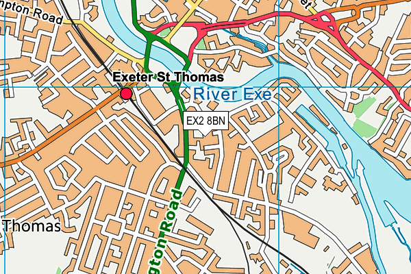 EX2 8BN map - OS VectorMap District (Ordnance Survey)