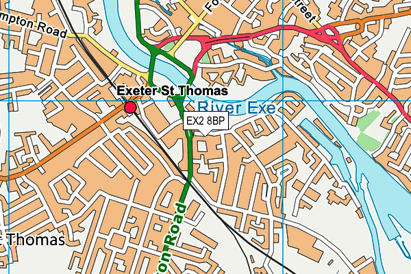 EX2 8BP map - OS VectorMap District (Ordnance Survey)