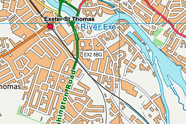 EX2 8BQ map - OS VectorMap District (Ordnance Survey)