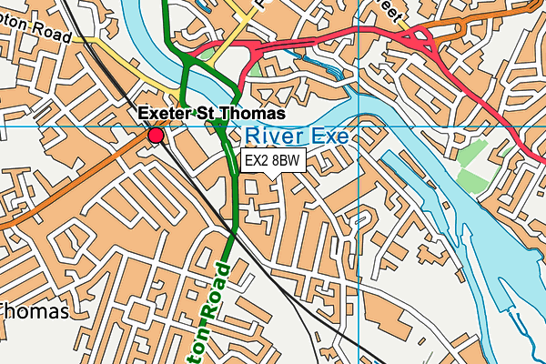 EX2 8BW map - OS VectorMap District (Ordnance Survey)