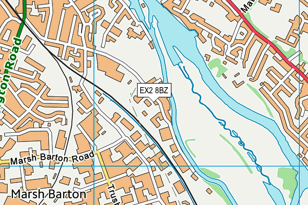 EX2 8BZ map - OS VectorMap District (Ordnance Survey)