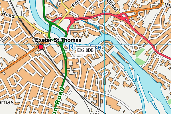 EX2 8DB map - OS VectorMap District (Ordnance Survey)