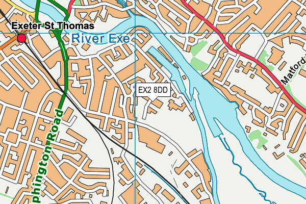 EX2 8DD map - OS VectorMap District (Ordnance Survey)