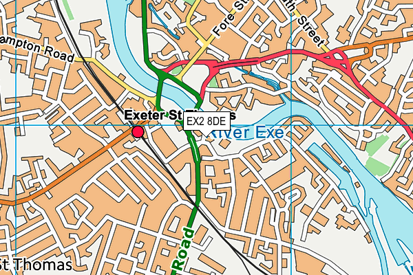 EX2 8DE map - OS VectorMap District (Ordnance Survey)