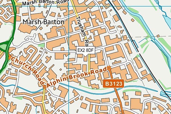 EX2 8DF map - OS VectorMap District (Ordnance Survey)