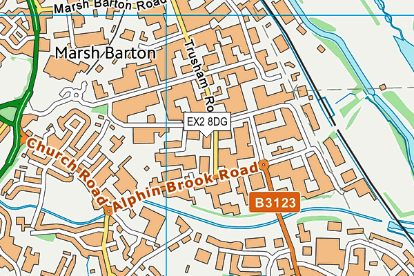 EX2 8DG map - OS VectorMap District (Ordnance Survey)