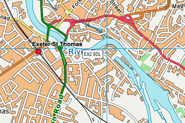 EX2 8DL map - OS VectorMap District (Ordnance Survey)