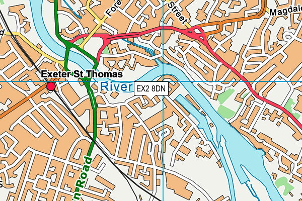 EX2 8DN map - OS VectorMap District (Ordnance Survey)