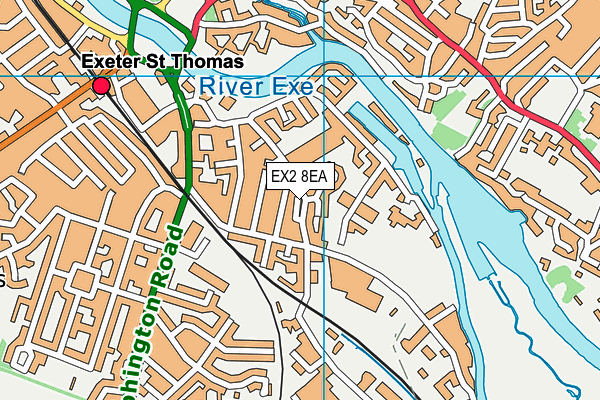 EX2 8EA map - OS VectorMap District (Ordnance Survey)