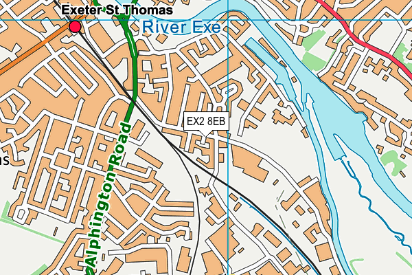 EX2 8EB map - OS VectorMap District (Ordnance Survey)