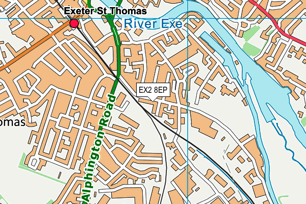 EX2 8EP map - OS VectorMap District (Ordnance Survey)