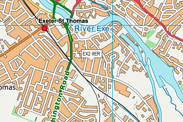 EX2 8ER map - OS VectorMap District (Ordnance Survey)