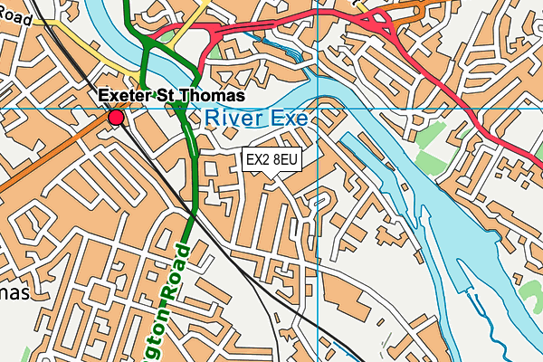 EX2 8EU map - OS VectorMap District (Ordnance Survey)